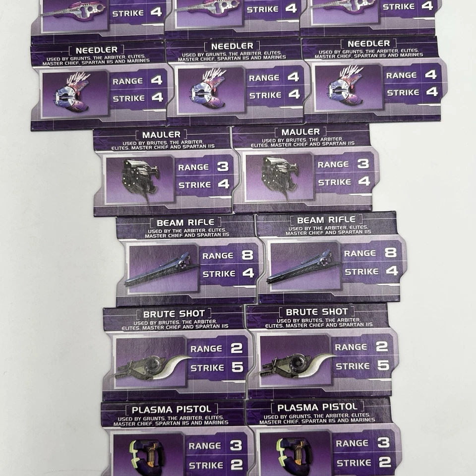 2008 Halo Interactive Strategy Game Replacement 22 Covenant Weapon Card Lot RPG - Image 4 of 4
