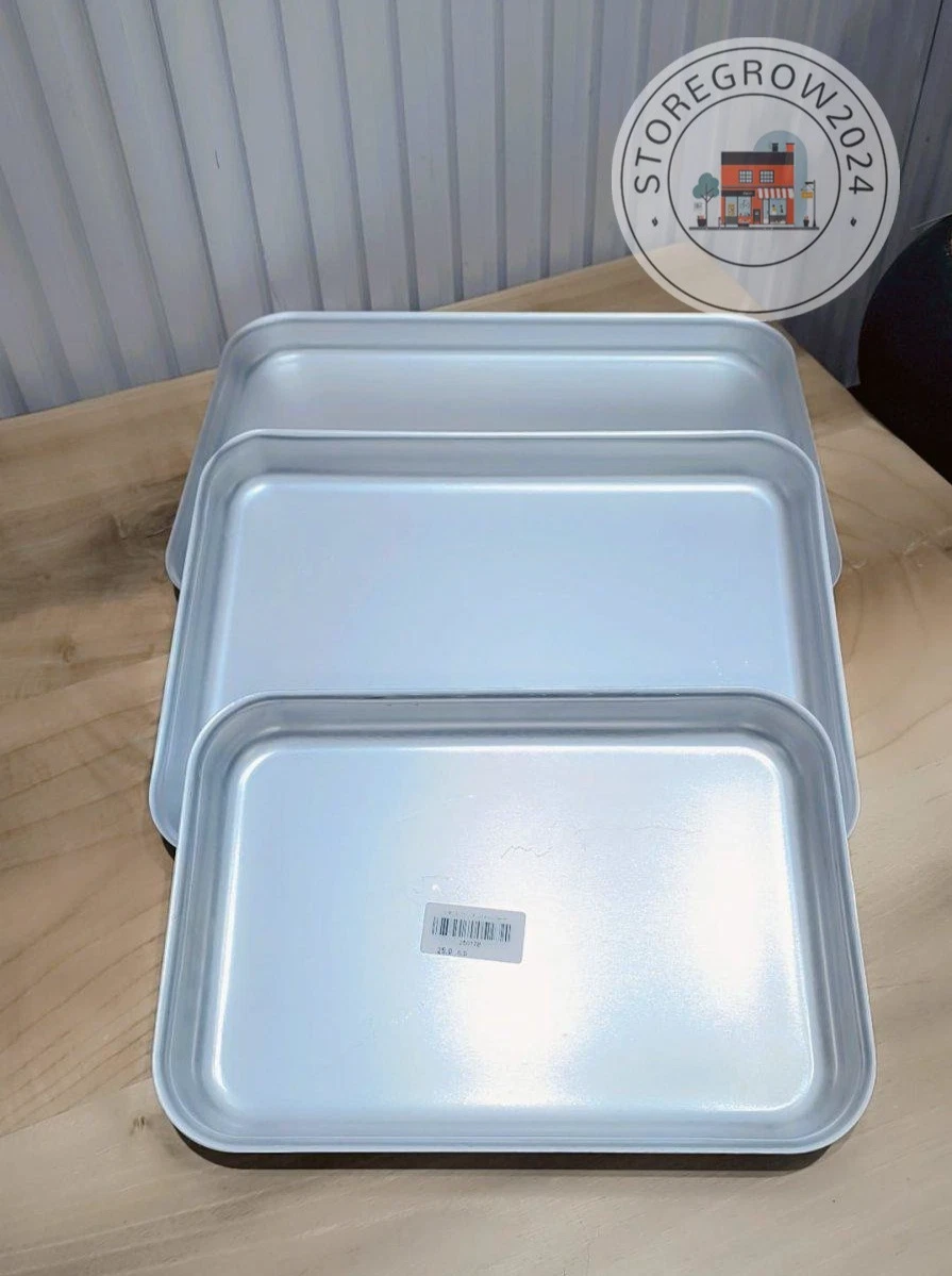 3pc Set Rectangular Aluminum Baking Trays Heavy Duty Kitchen Serving Pans 3 Size
Opens in a new wind