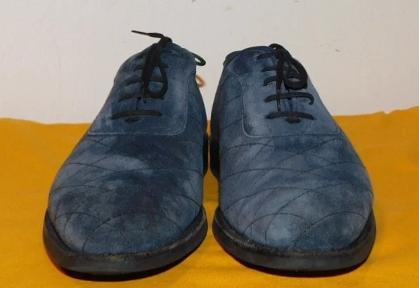 J. FITZPATRICK SPOKANE 蓝色麂皮绒皮革牛津鞋英国 7E/美国码 8D. — 第 3/4 张图片