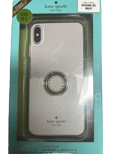 Kate Spade Protective HardShell Case + Ring For iPhone XS Max 6.5" Glitter/Clear - Picture 3 of 4