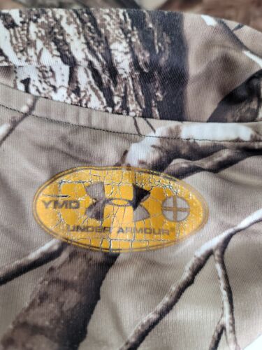 Under Armour Boys Mossy Oak Camo Coldgear Base Layer Hunting Shirt Youth Medium - Picture 7 of 8