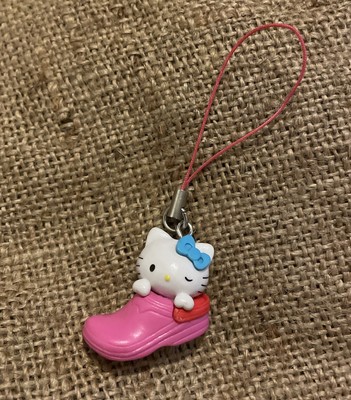 Hello Kitty Sanrio Sammlerstück Schlüsselanhänger Spielfigur Handytasche Anhänger rosa Kroko sehr guter Zustand