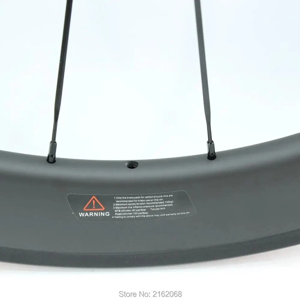 1 par 700 conjunto de rodas de bicicleta de estrada fibra de carbono 60mm profundidade clincher 23 25mm largura - Imagem 3 de 4