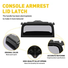 Black Center Console Lid Arm Rest Latch Fit 14-20 Chevy Silverado GMC YUSon PUS