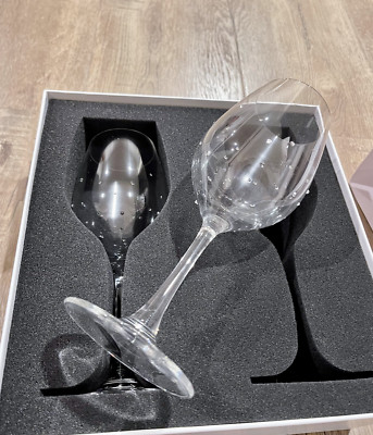 SWAROVSKI CRYSTAL WINE GLASSES 8 1/4