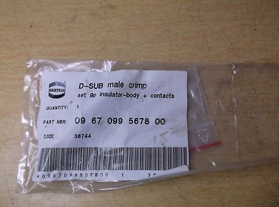 NEW Harting 0967099567800 D-Sub Male Crimp Insulator Body & Contact Kit