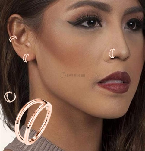 1pc 8MM Unisex Hoop Nose Septum Ring Lip Ear Piercing Surgical Stainless Steel - Picture 51 of 72