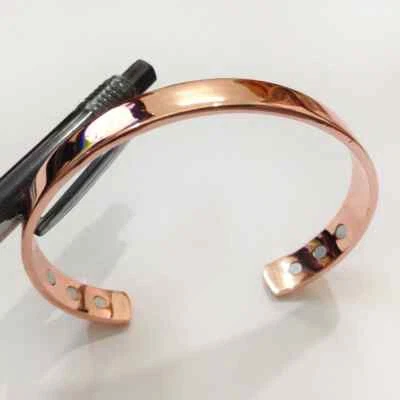 Bracelet mixte en Cuivre 18g, ouverture réglable, pour Homme ou Femme - Photo 1/2