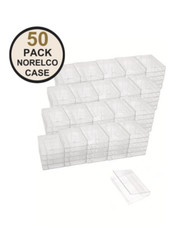 Brand New- 50 Pack Norelco Cassette Case / Clear Jewel Audio Cassette Case
