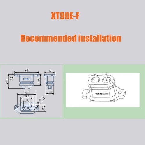 3pcs AMASS Yellow XT90E-F Female Mount Connector Plug for Drone Charger Battery - 第 10/14 張圖片