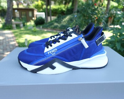FENDI SHOES 47 shoe sneaker sneakers navy blue low top white ff