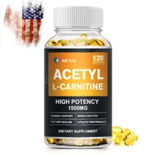 1500mg Acetyl L-Carnitine Capsules High Potency Supports Muscular Energy Support