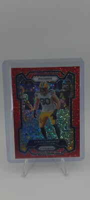 2023 Panini Prizm - Rookies Red Sparkle Prizm #336 Lukas Van Ness (RC)