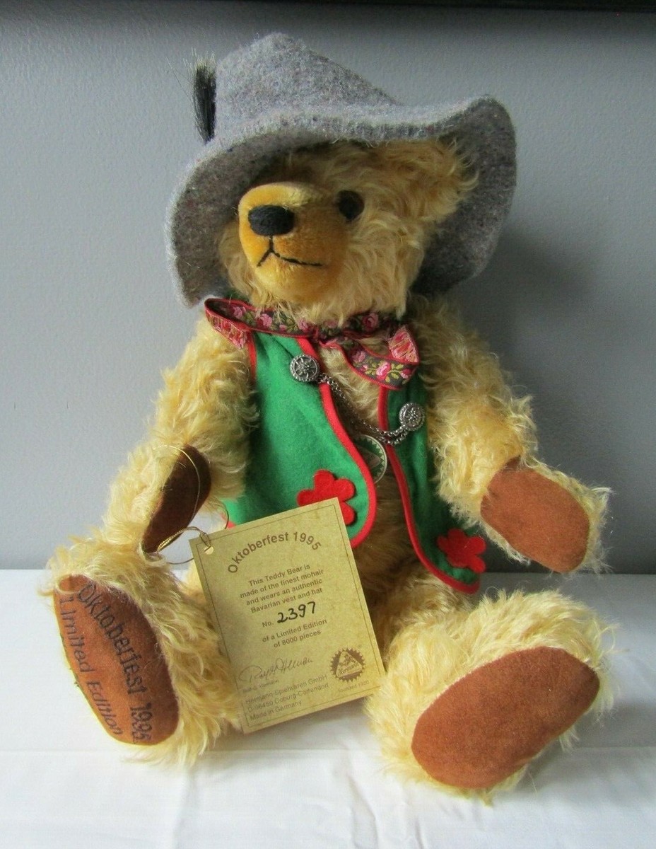 Hermann モヘア テディベア ドイツ製 シリアルNo.039 Hermann German Mohair Oktoberfest Limited Edition Bear 1995 #2397