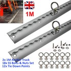 2PK 1M Anchor Track Lashing Tie Down Point Trailer Caravan Cargo  Rail 12x Rings