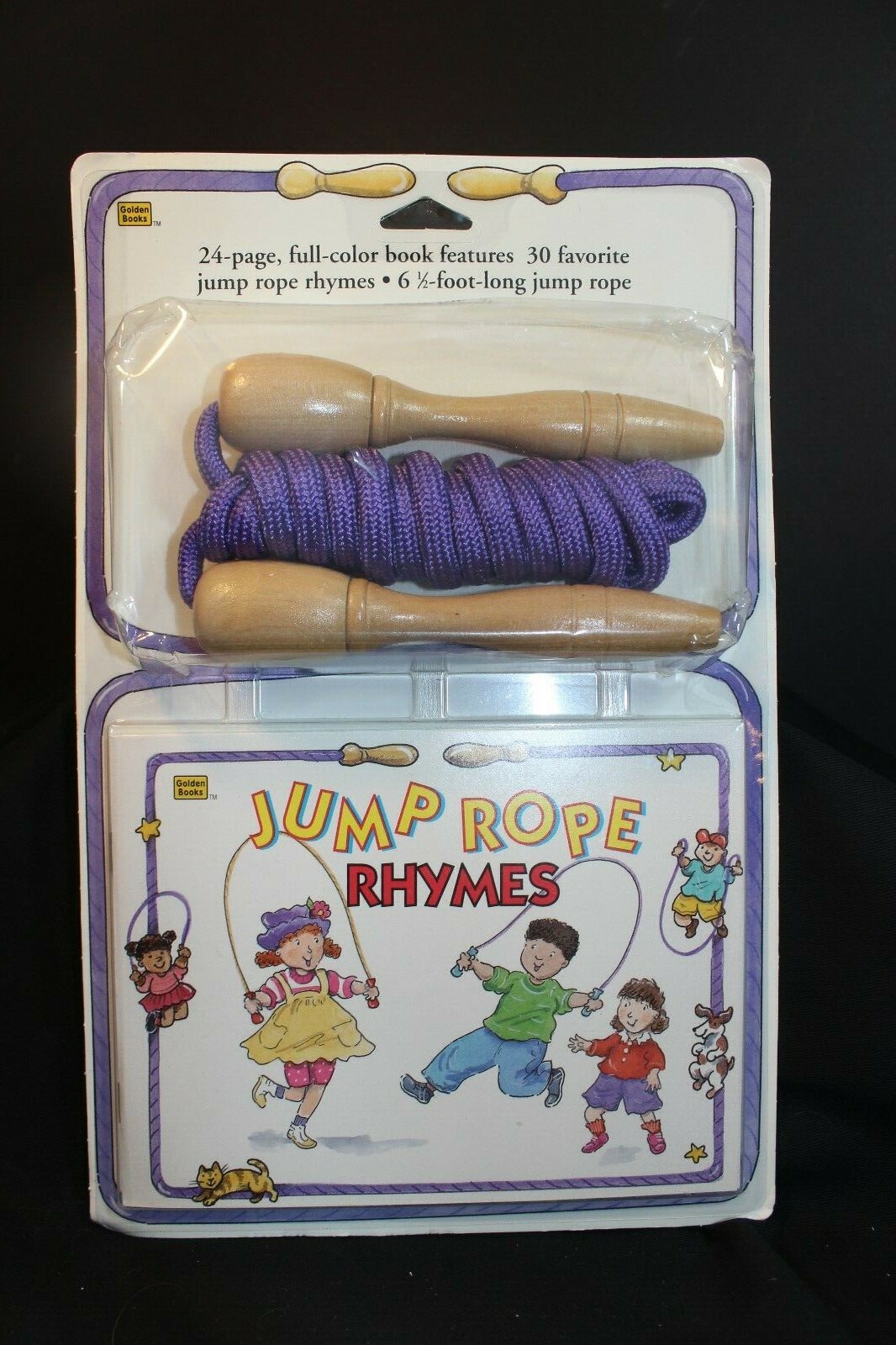 Jump Rope Rhymes Book and 6.5 Jump Rope with Wooden Handles