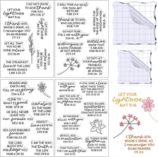 4 Sheets Clear Stamps for Crafting Bible Verse Stamps Set Acrylic Making Christi