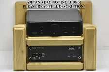 Topping and JDS Labs amplifier and DAC handcrafted custom poplar wood rack stand