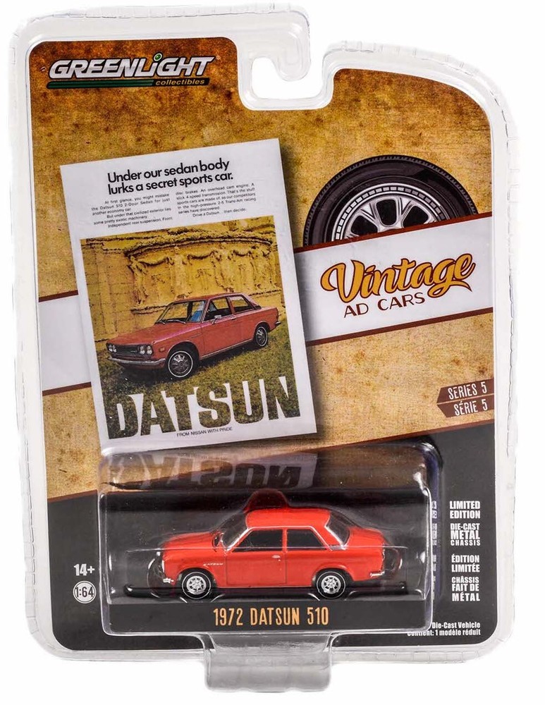 Greenlight 1972 Datsun 510 Vintage Ad Cars 1:64