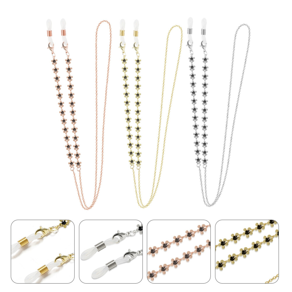 3 PCS Double Eyeglass Case Glasses Chain Eyeglasses Eyewear Accessory