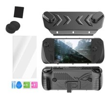 For ROG Ally X Console TPU Case Top Cover Back Stand Tempered Film Rocker Cap