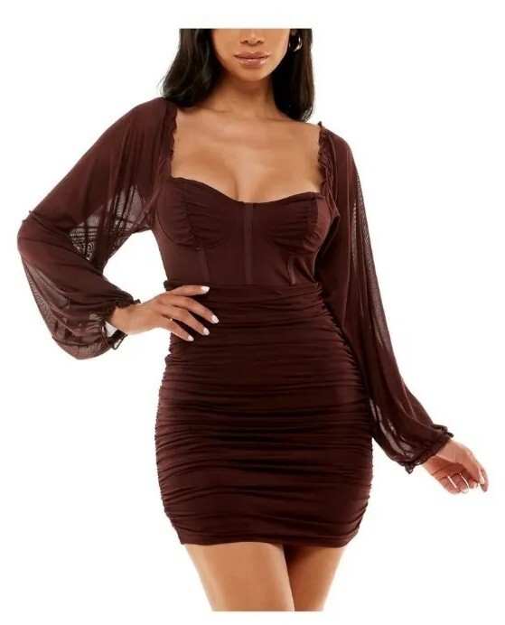 chinese dress ladies Sabrina Mock Neck Mesh Bodycon Midi Dress