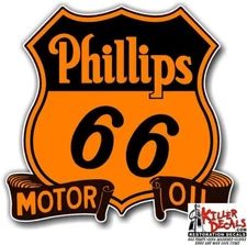 (PHIL8) 10" PHILLIPS 66 SHIELD MOTOR OIL GASOLINE GAS DECALS STICKER