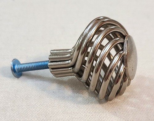 8 Modern Silver Open Swirl Twist Design Drawer Pulls Cabinet Knobs 1-3/8" Wide - 第 4/6 張圖片