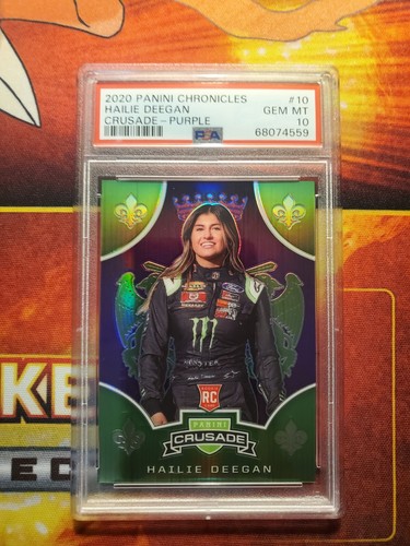 2020 PANINI CRUSADE HAILIE DEEGAN ROOKIE PRIZM PURPLE /25 GEM MINT 10 POP 3 SP! - Bild 1 von 3