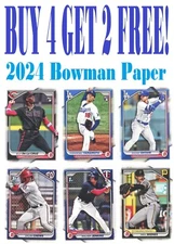 2024 Bowman Paper Base & Prospects (BUY 4 GET 2) You Pick - Complete Your Set