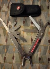 HERRAMIENTA SUIZA VINTAGE AUTÉNTICA RARA EJÉRCITO VICTORINOX ACERO INOXIDABLE con ESTUCHE SUIZA