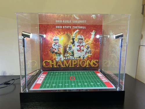 Espositore casco full size Ohio State Buckeyes National Champions con luci LED - Foto 1 di 2