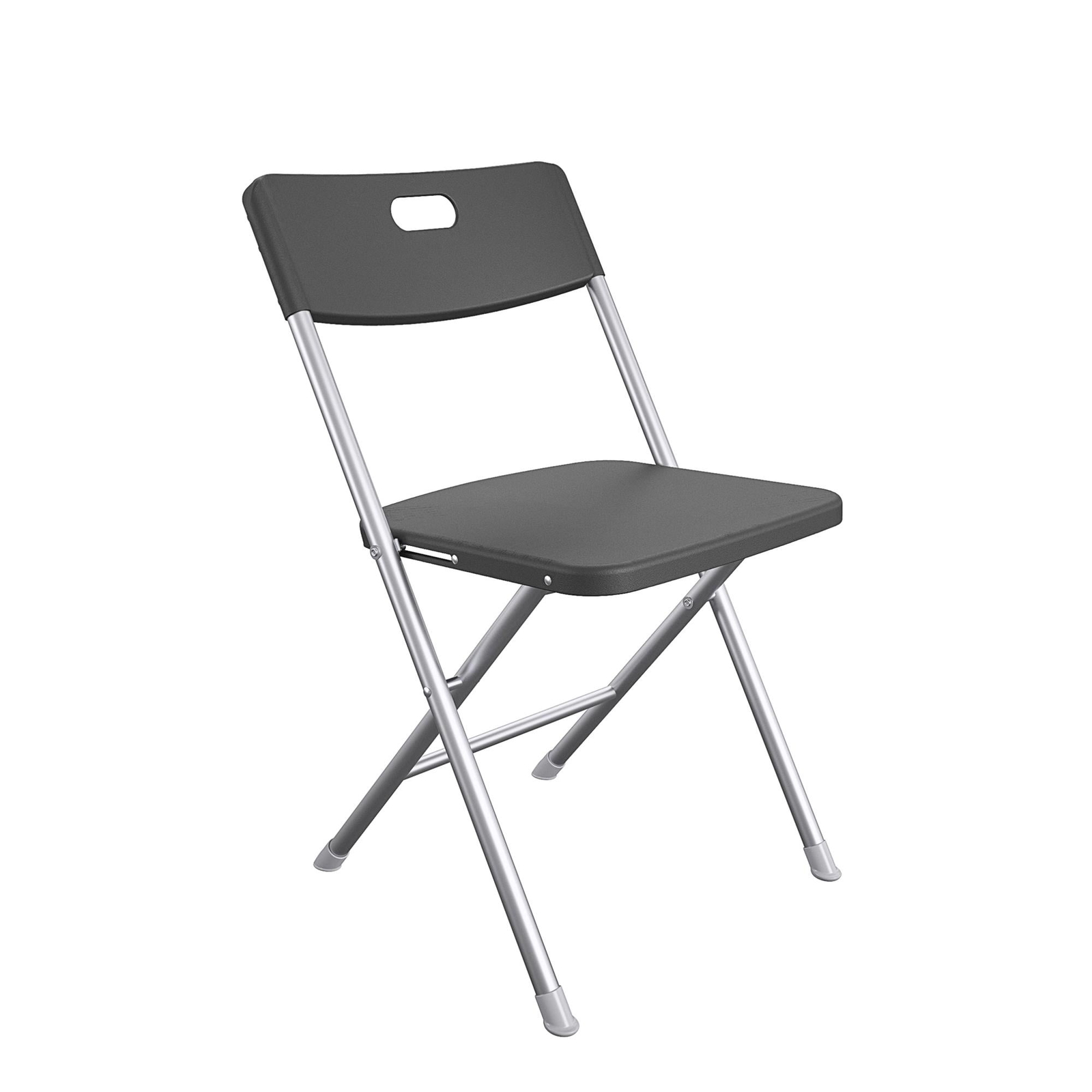 Mainstays Resin Seat & Back Folding Chair, Black,Slip-Resistant