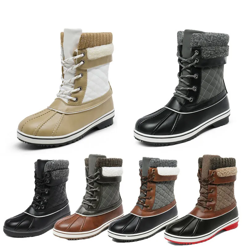 ゆき Women's Waterproof Mid Calf Winter Warm Faux Fur Lined Snow Boots