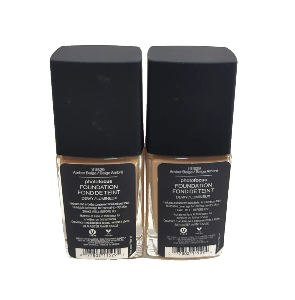 (2) Wet N Wild Photo Focus Foundation, Dewy Amber Beige 1111529 - Image 2 of 2