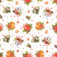 Tovaglia jacquard cotone rivestito ZURI Natale rami di abete stelle