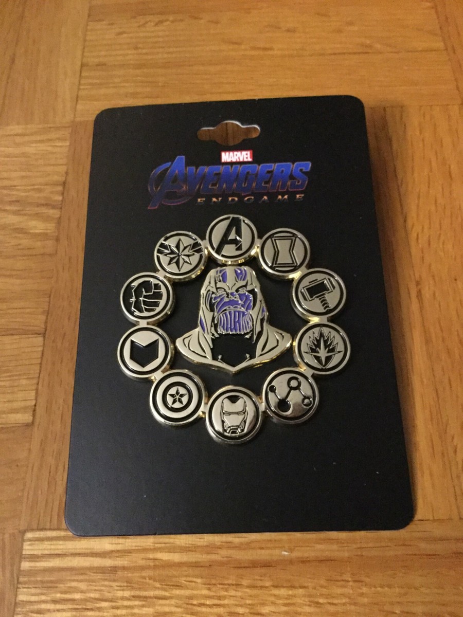 Official Marvel Avengers Endgame Thanos & Avengers Logo Pin Set | eBay