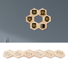 Hexagon Medal Holder 6pcs Medal Display Hanger Rack Wooden Decorative Holder