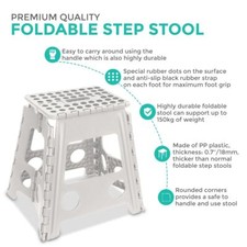 LIVIVO Foldable Step Stool White Lightweight Compact Step Ladder