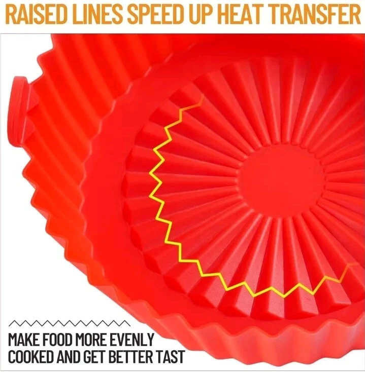 Air Fryer Pot Air Fryer Basket Linings Non-Stick Safe Silicone Oven Baking Tray Air Fryer Pot Air Fryer Basket Linings Non-Stick Safe Silicone Oven Baking Tray