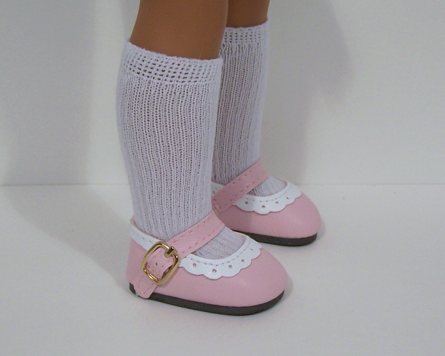 2Tone LT PINK Doll Shoes For 14" American Girl Wellie Wisher Wishers
