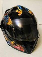 ILM Dual Visor Flip up Motorcycle Modular Full Face Helmet DOT with Decal Size L