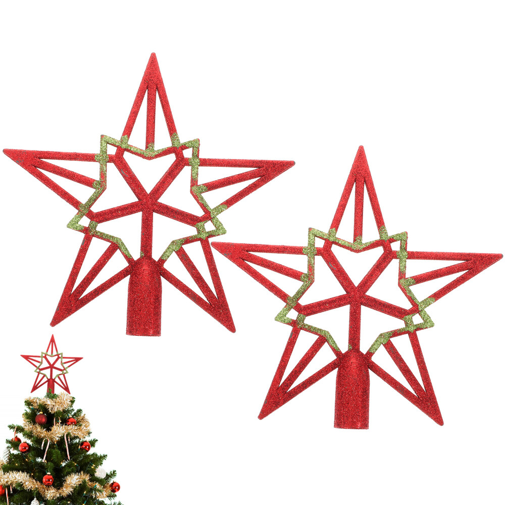 2 Pcs Christmas Tree Five-pointed Star Pendant Gift Home Decoration