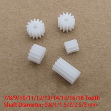 2 18 Teeth Plastic Spindle Gear Dia 0.8 3mm Transmission RC Toy Car Motor Shaft