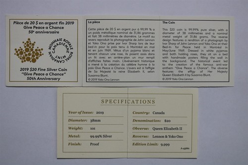 🧭 🇨🇦 CANADA 20 DOLLARS 2019 JOHN LENNON SCARCE BOX + COA B73 #79 - Picture 6 of 12
