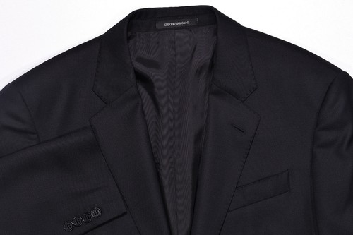 Emporio Armani "G Line" Solid Black 130s Wool Blazer Jacket 42 S