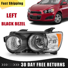 Fit 2012-2016 Chevrolet Sonic Black Bezel Headlight Headlamp Left Driver Side
