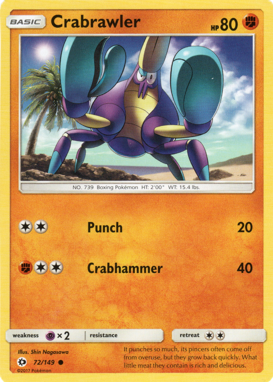 Crabrawler 72/149 | Sun & Moon - Base Set | Pokemon TCG | English | Common