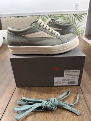 Rick Owens RU01E5897 LCOLVS 151 Celadon Milk Leather Sneakers Size 39
