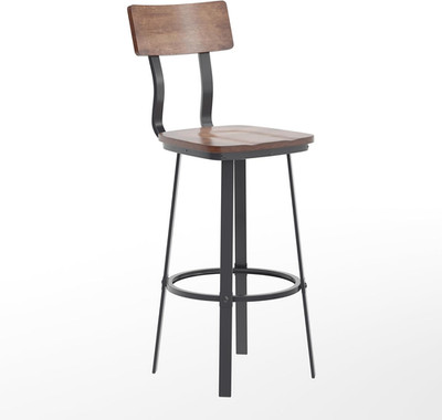 Flint Series Antique Copper Barstool with Wood Seat and Powder Coat Frame
